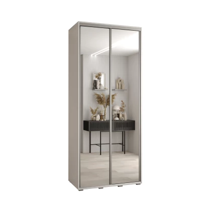 ASIRI 2 gardróbszekrény - 100/45 cm, fehér / ezüst