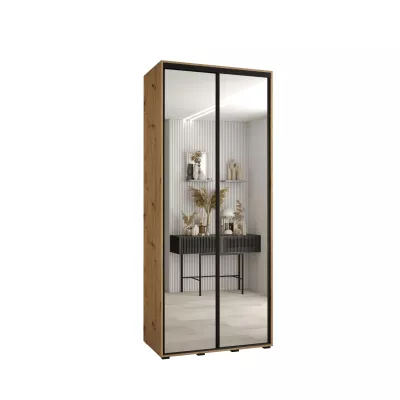 ASIRI 2 gardróbszekrény - 100/45 cm, artisan tölgy / fekete