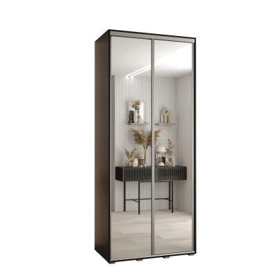 ASIRI 2 gardróbszekrény - 120/45 cm, fekete / ezüst