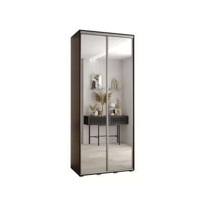 ASIRI 2 gardróbszekrény - 120/45 cm, fekete / ezüst