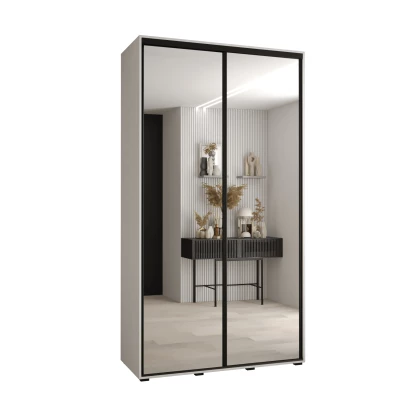 ASIRI 2 gardróbszekrény - 130/45 cm, fehér / fekete