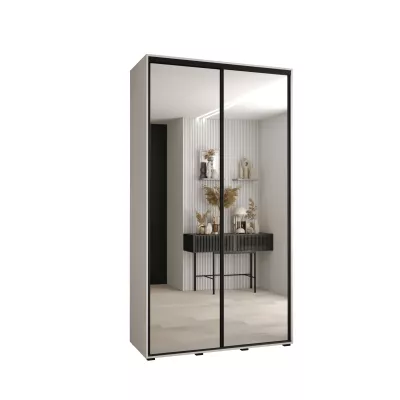 ASIRI 2 gardróbszekrény - 130/45 cm, fehér / fekete