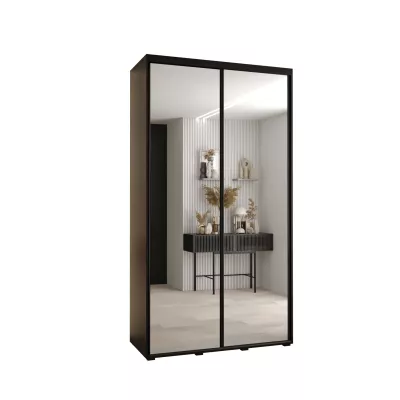 ASIRI 2 gardróbszekrény - 130/45 cm, fekete / fekete