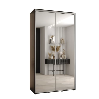 ASIRI 2 gardróbszekrény - 130/45 cm, fekete / ezüst