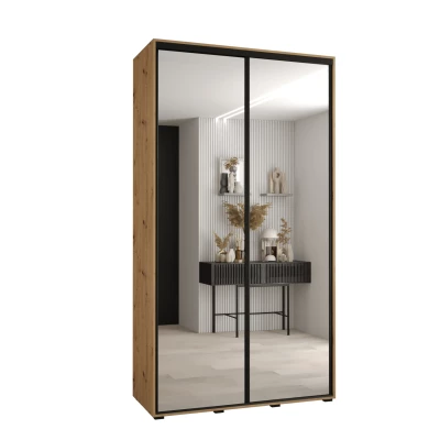 ASIRI 2 gardróbszekrény - 130/45 cm, artisan tölgy / fekete