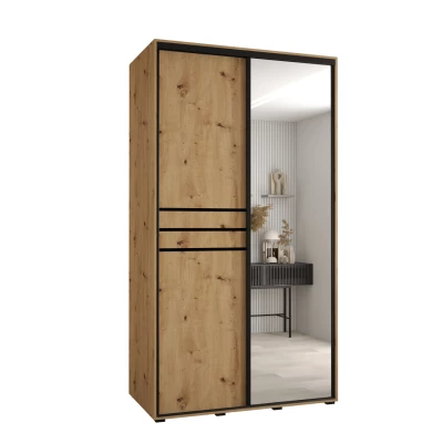ASIRI 11 gardróbszekrény - 140/60 cm, artisan tölgy / fekete