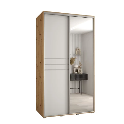 ASIRI 11 gardróbszekrény - 140/60 cm, artisan tölgy / fehér / ezüst