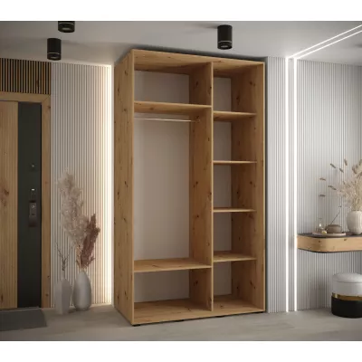 ASIRI 11 gardróbszekrény - 140/60 cm, artisan tölgy / fehér / fekete