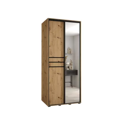 ASIRI 11 gardróbszekrény - 110/60 cm, artisan tölgy / fekete
