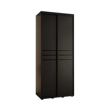 ASIRI 10 gardróbszekrény - 100/60 cm, fekete / fekete