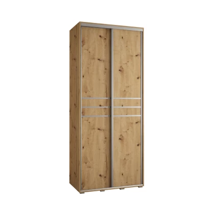 ASIRI 10 gardróbszekrény - 110/60 cm, artisan tölgy / ezüst
