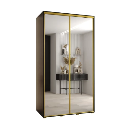 ASIRI 2 gardróbszekrény - 140/60 cm, fekete / arany