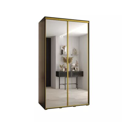 ASIRI 2 gardróbszekrény - 140/60 cm, fekete / arany