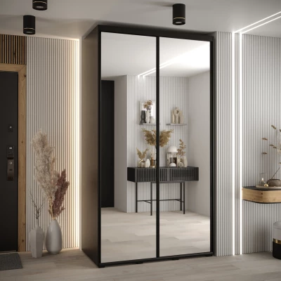 ASIRI 2 gardróbszekrény - 130/60 cm, fekete / fekete