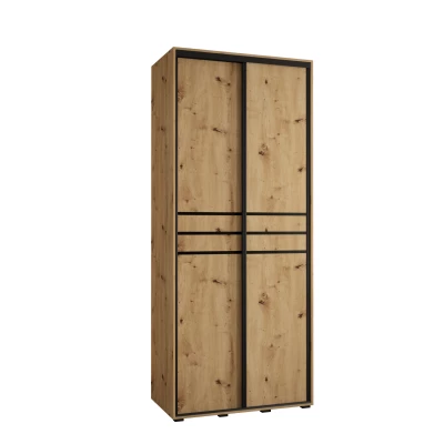 ASIRI 10 gardróbszekrény - 120/45 cm, artisan tölgy / fekete