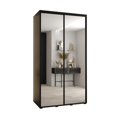 ASIRI 2 gardróbszekrény - 130/60 cm, fekete / fekete