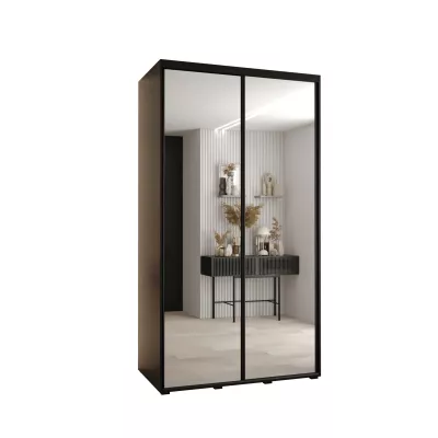 ASIRI 2 gardróbszekrény - 130/60 cm, fekete / fekete