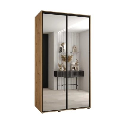 ASIRI 2 gardróbszekrény - 130/60 cm, artisan tölgy / fekete