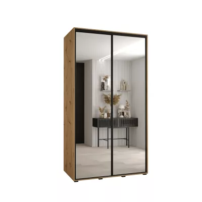 ASIRI 2 gardróbszekrény - 130/60 cm, artisan tölgy / fekete