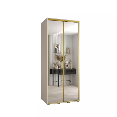 ASIRI 2 gardróbszekrény - 120/60 cm, fehér / arany