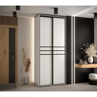 ASIRI 10 gardróbszekrény - 120/45 cm, fehér / fekete