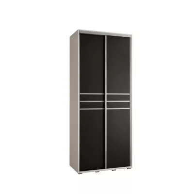 ASIRI 10 gardróbszekrény - 120/45 cm, fehér / fekete / ezüst