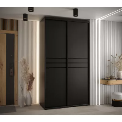 ASIRI 10 gardróbszekrény - 130/60 cm, fekete / fekete