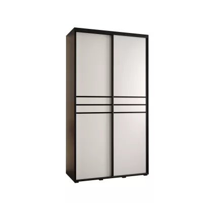 ASIRI 10 gardróbszekrény - 130/60 cm, fekete / fehér / fekete