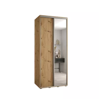 ASIRI 3 gardróbszekrény - 100/60 cm, artisan tölgy / ezüst