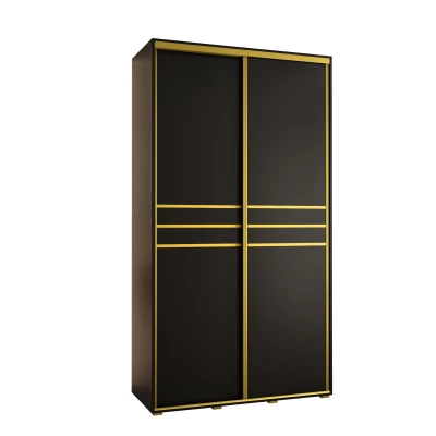 ASIRI 10 gardróbszekrény - 130/45 cm, fekete / arany