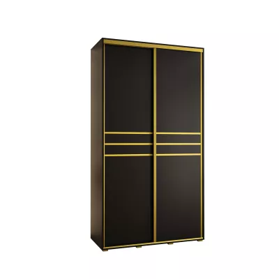 ASIRI 10 gardróbszekrény - 130/45 cm, fekete / arany