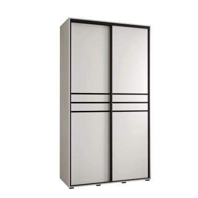 ASIRI 10 gardróbszekrény - 130/45 cm, fehér / fekete