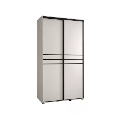 ASIRI 10 gardróbszekrény - 130/45 cm, fehér / fekete