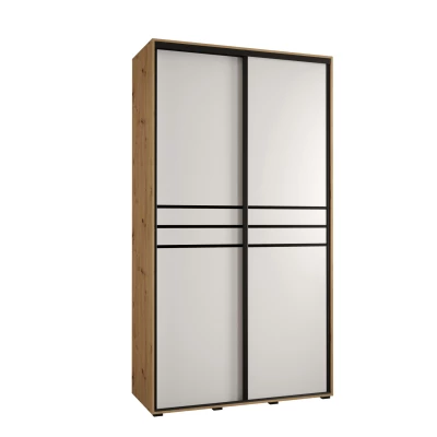 ASIRI 10 gardróbszekrény - 140/45 cm, artisan tölgy / fehér / fekete