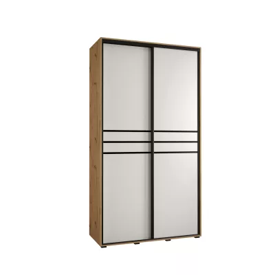 ASIRI 10 gardróbszekrény - 140/45 cm, artisan tölgy / fehér / fekete