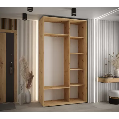 ASIRI 10 gardróbszekrény - 140/45 cm, artisan tölgy / fehér / fekete