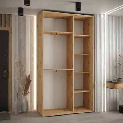 ASIRI 10 gardróbszekrény - 140/45 cm, artisan tölgy / fehér / fekete