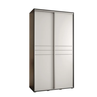 ASIRI 10 gardróbszekrény - 140/60 cm, fekete / fehér / ezüst