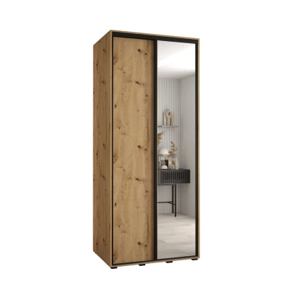 ASIRI 3 gardróbszekrény - 120/60 cm, artisan tölgy / fekete