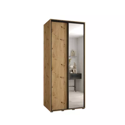 ASIRI 3 gardróbszekrény - 120/60 cm, artisan tölgy / fekete