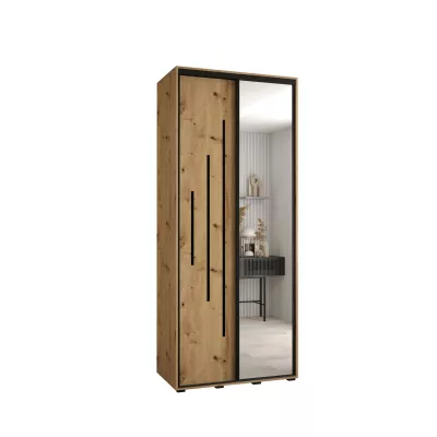ASIRI 13 gardróbszekrény - 100/45 cm, artisan tölgy / fekete