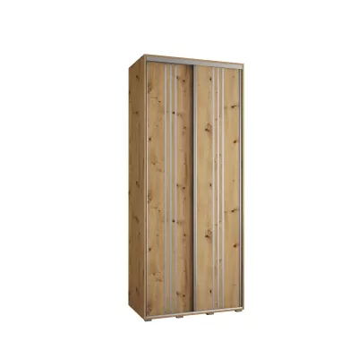 ASIRI 6 gardróbszekrény - 100/60 cm, artisan tölgy / ezüst