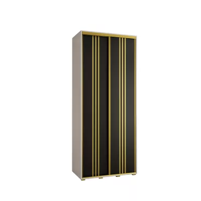 ASIRI 6 gardróbszekrény - 100/60 cm, fehér / fekete / arany