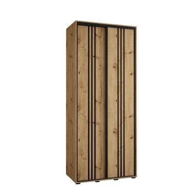 ASIRI 6 gardróbszekrény - 100/45 cm, artisan tölgy / fekete