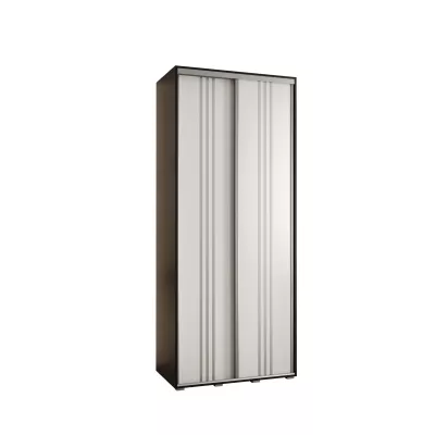 ASIRI 6 gardróbszekrény - 100/45 cm, fekete / fehér / ezüst
