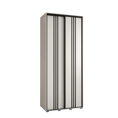 ASIRI 6 gardróbszekrény - 100/45 cm, fehér / fekete