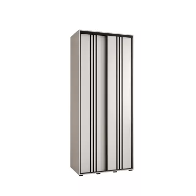 ASIRI 6 gardróbszekrény - 100/45 cm, fehér / fekete