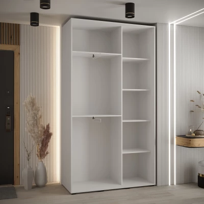 ASIRI 13 gardróbszekrény - 130/45 cm, fehér / fekete / arany