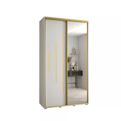 ASIRI 13 gardróbszekrény - 140/45 cm, fehér / arany