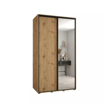 ASIRI 3 gardróbszekrény - 130/60 cm, artisan tölgy / fekete